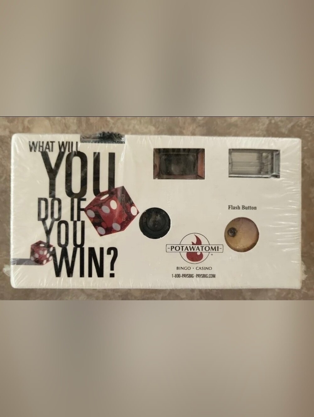 Vintage Potawatomi Bingo Casino Promotional 35mm Disposable Film Camera New